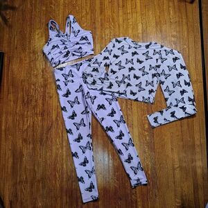 Butterfly Purple Yoga Workout Festival Outfit XS/S-T268